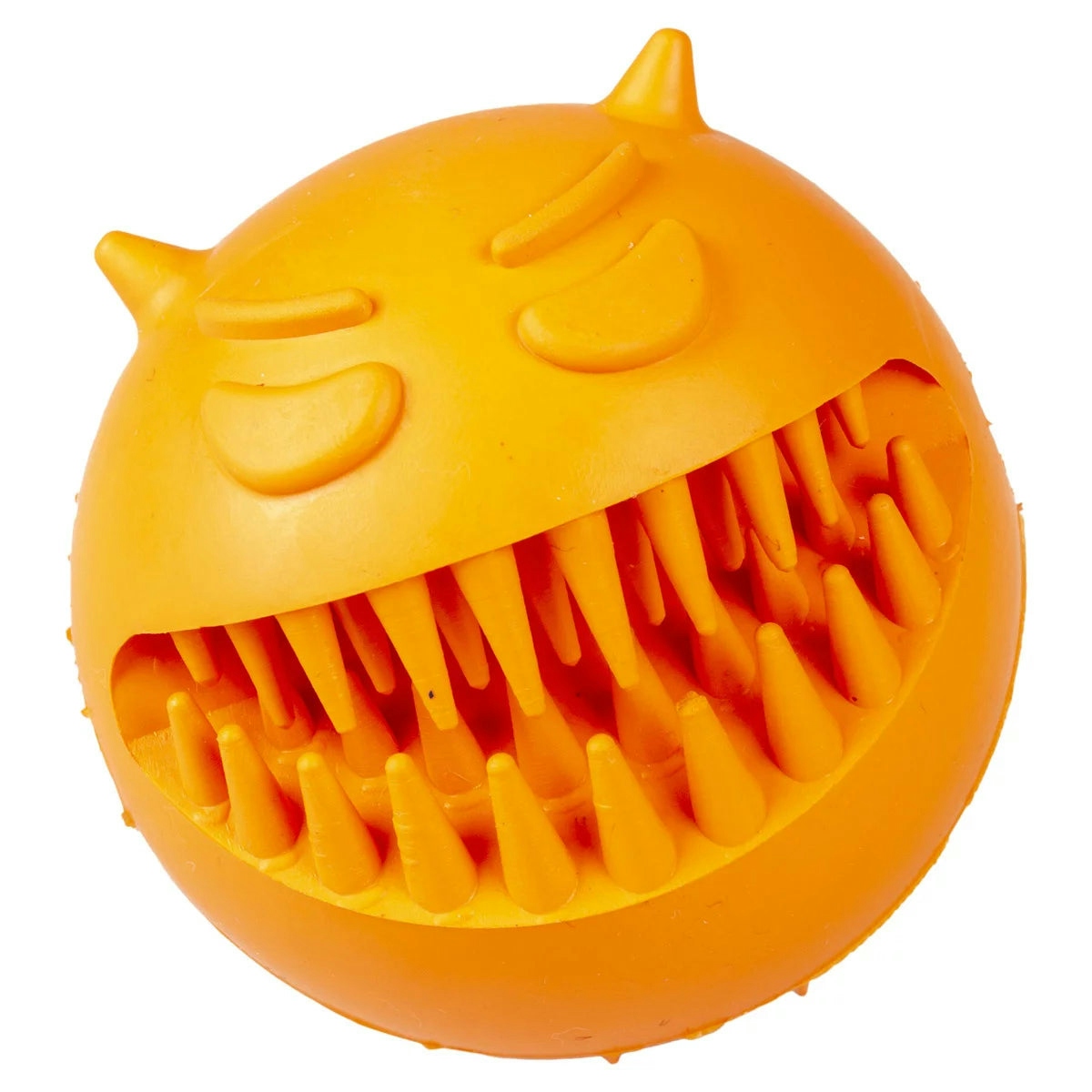 Rubber Gesichtsball wütend 7x7x7cm orange image